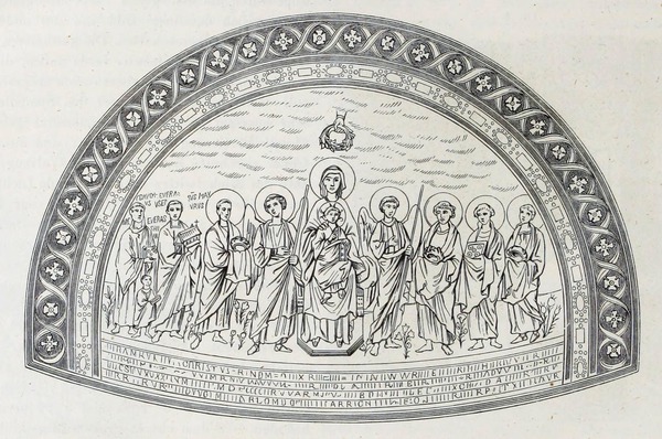Crtež mozaika u kaloti apside Eufrazijeve bazilike