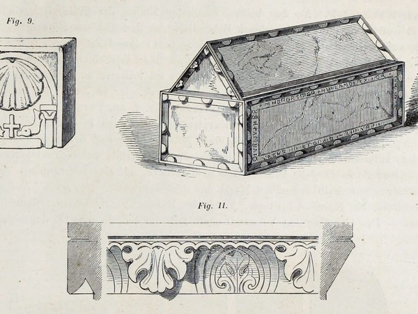 Crtež ulomka oltara i sarkofaga-relikvijara iz 1247. godine