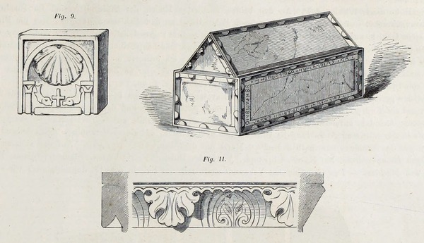 Crtež ulomka oltara i sarkofaga-relikvijara iz 1247. godine