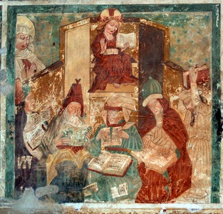 Zidna slika Dispute u hramu