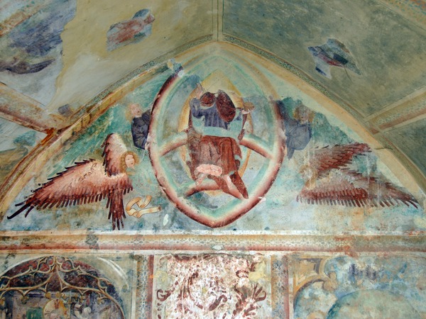 Zidna slika Krista u mandorli i anđelima