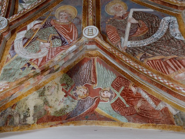 Zidna slika anđela i svetih Jakova Mlađeg  i Tome