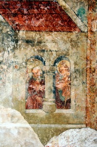 Zidna slika Krista i apostola (?)