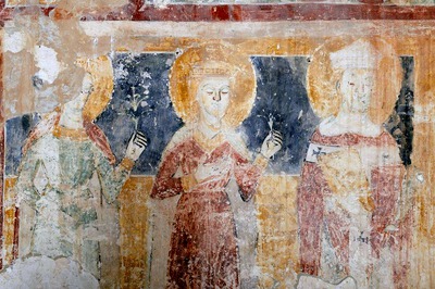 Zidna slika sveth Julijana, Martina i jedne svetice