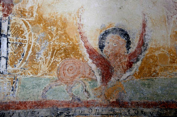 Simbol evanđelista Marka na zidnoj slici Maiestas Domini