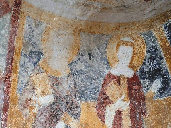 Likovi svetaca na zidnoj slici Maiestas Virgini