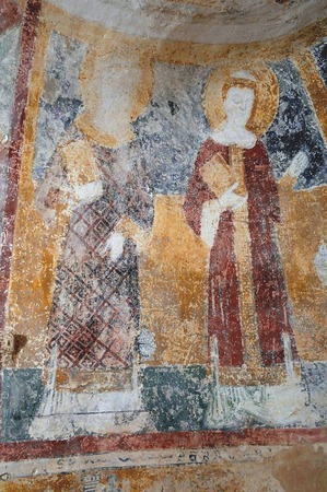 Likovi svetaca na zidnoj slici Maiestas Virgini