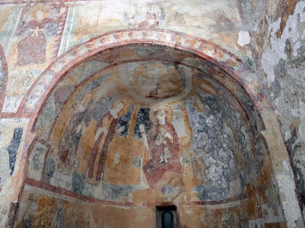 Zidna slika Maiestas Virgini sa svecima i anđelom