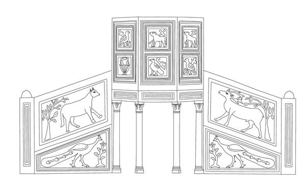Crtež rekonstrukcije ambona iz Eufrazijane