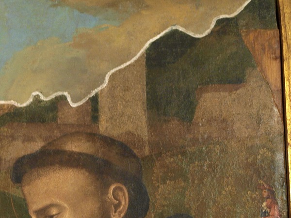 Slika Bezgrešnog začeća sa svecima i anđelima, detalj  svetog Franje