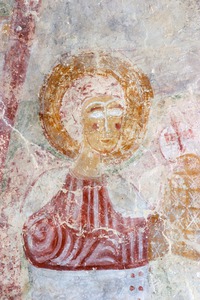 Zidne slike, anđeo i svetica (sveta Agata ili Lucija)