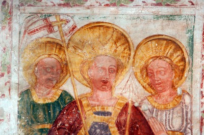 Zidna slika svete Uršule i dvije svetice