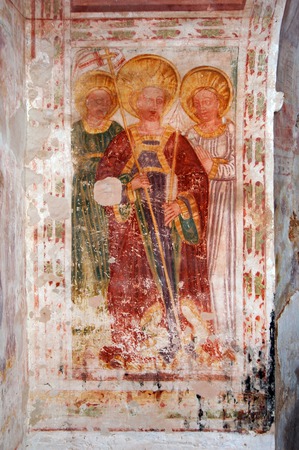 Zidna slika svete Uršule i dvije svetice