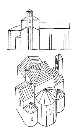 Ostaci crkve svetog Tome, skica rekonstrukcije
