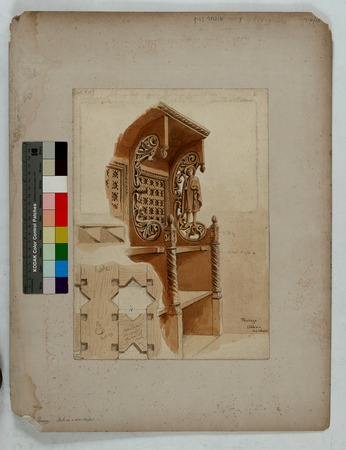 Eufrazijana, crtež - akvarel  korskih klupa