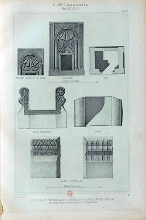 Crteži  oltara iiz Eufrazijeve bazilike i katedre objavljeni u knjizi Errard-Gayet...