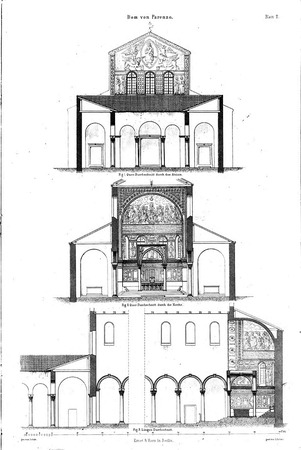 Uzdužni i poprečni presjek Eufrazijeve bazilike