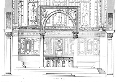 Poprečni presjek Eufrazijeve bazilike s pogledom na apsidu