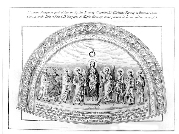 Bakrorez s prikazom mozaika u apsidi Eufrazijeve bazilike