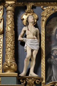 Kip svetog Sebastijana na  retablu oltara Gospe od Ružarija