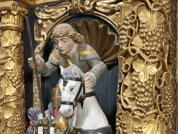 Kip svetog Jurja na  retablu oltara Gospe od Ružarija
