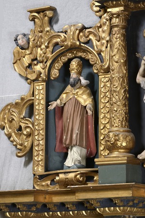 Kip svetog Grgura Pape na  retablu oltara Gospe od Ružarija