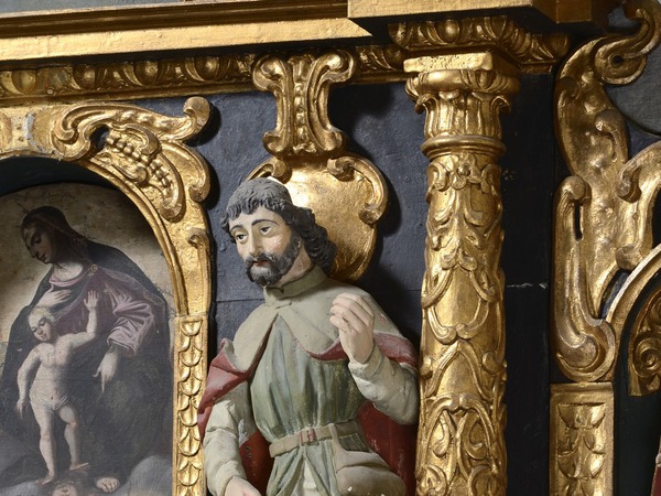 Kip svetog Roka na  retablu oltara Gospe od Ružarija