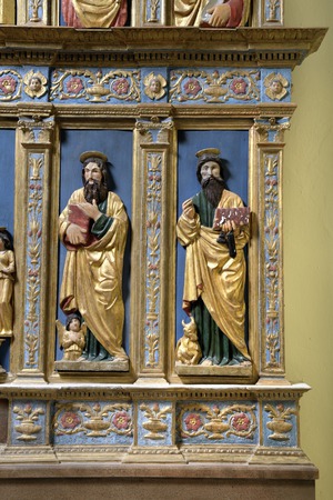 Oltarni poliptih, reljef evanđelista Mateja i Luke