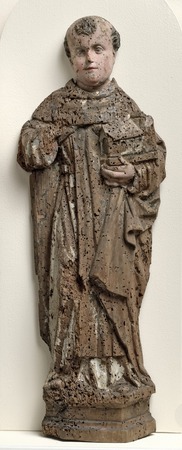 Ostaci reljefnog poliptiha, kip sveca u dominikanskom habitu