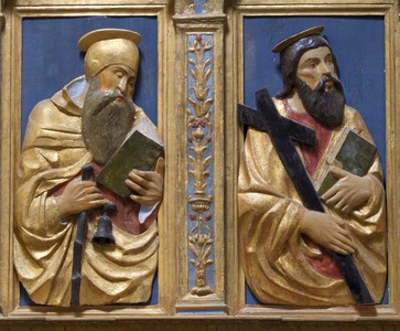 Oltarni poliptih, reljef svetog Antuna Opata i sveca s knjigom