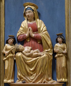 Oltarni poliptih, reljef Bogorodice s djetetom i dva anđela