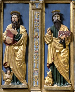 Oltarni poliptih, reljef evanđelista Mateja i Luke