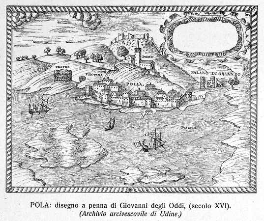Crtež Pule objavljen u knjizi G. Caprina, L'Istria Nobilissima...