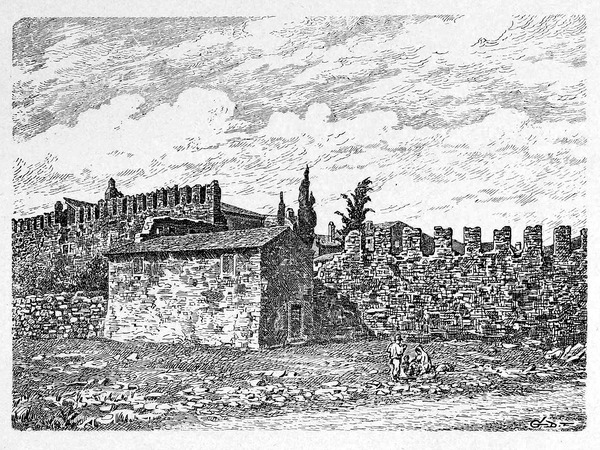 Crtež gradskih zidina u Novigradu objavljen u knjizi G. Caprina, L'Istria Nobilissima...