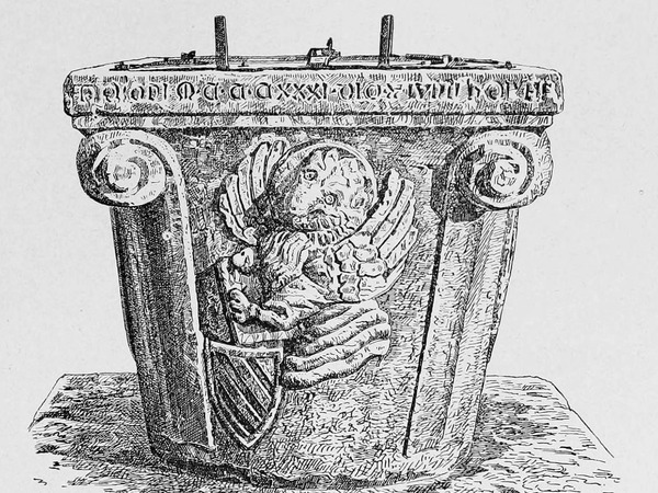 Crtež grla cisterne iz 1331. godine objavljen u knjizi G. Caprina, L'Istria Nobilissima...