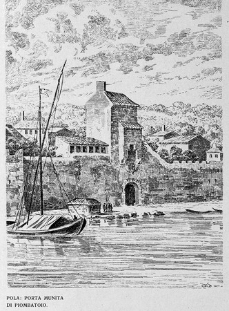 Crtež gradskih vrata objavljen u knjizi G. Caprina, L'Istria Nobilissima...