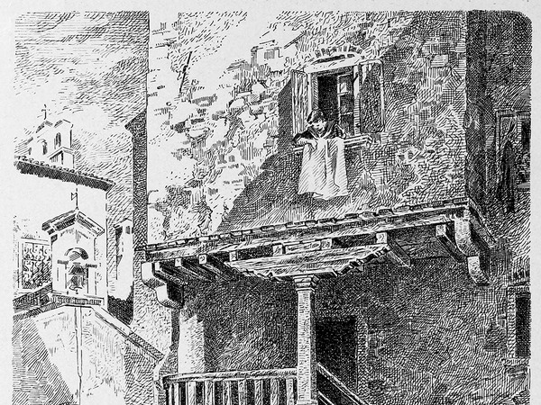 Crtež kuće u povjesnoj jezgri  objavljen u knjizi G. Caprina, L'Istria Nobilissima...