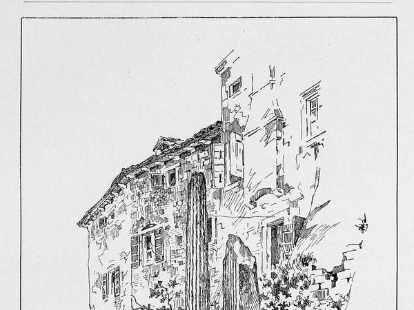 Crtež ruševina "Neptunova" hrama objavljen u knjizi G. Caprina, L'Istria Nobilissima...