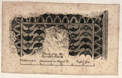Eufrazijana, crtež  podnog mozaika u celli trichori
