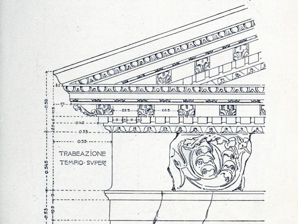 Crtež trabeacije rimskog hrama