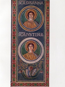 Slika svetica u medaljonima u apsidi Eufrazijeve bazilike objavljeni u knjizi Errard-Gayet...