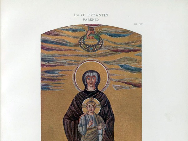 Slika Bogorodice u apsidi Eufrazijeve bazilike objavljeni u knjizi Errard-Gayet...