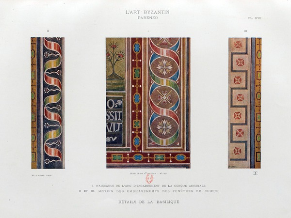 Slika detalja mozaika u apsidi Eufrazijeve bazilike objavljeni u knjizi Errard-Gayet...