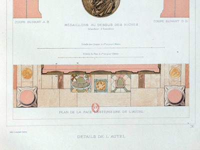 Slika detalja glavnog oltara u Eufrazijevoj bazilici objavljeni u knjizi Errard-Gayet...