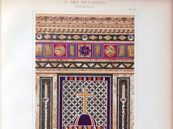 Slika katedre u Eufrazijevoj bazilici objavljena u knjizi Errard-Gayet...