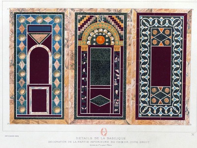 Slika ploča opusa sectile u apsidi Eufrazijeve bazilike objavljeni u knjizi Errard-Gayet...