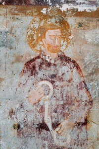Zidna slika sveca i svetog Leonarda na južnom zidu