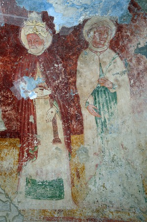 Zidna slika u crkvi tijekom restauracije