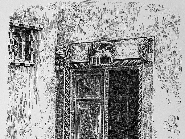 Crtež bočnih vrata crkve Marije Milisrdnice  objavljen u knjizi G. Caprina, L'Istria Nobilissima...