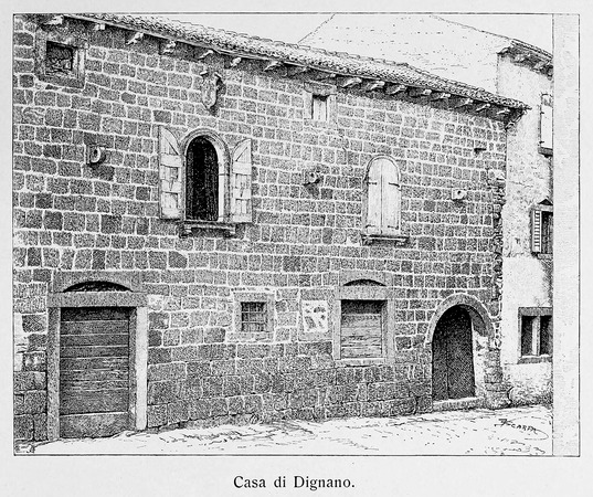 Crtež  renesansne kuće  objavljen u knjizi G. Caprina, L'Istria Nobilissima...
